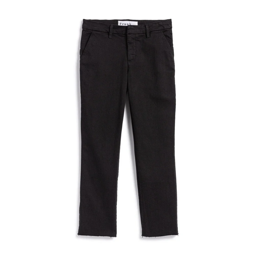Frank & Eileen Pants Black Wicklow Cropped Raw Hem Women's Classic Preppy Chic 2